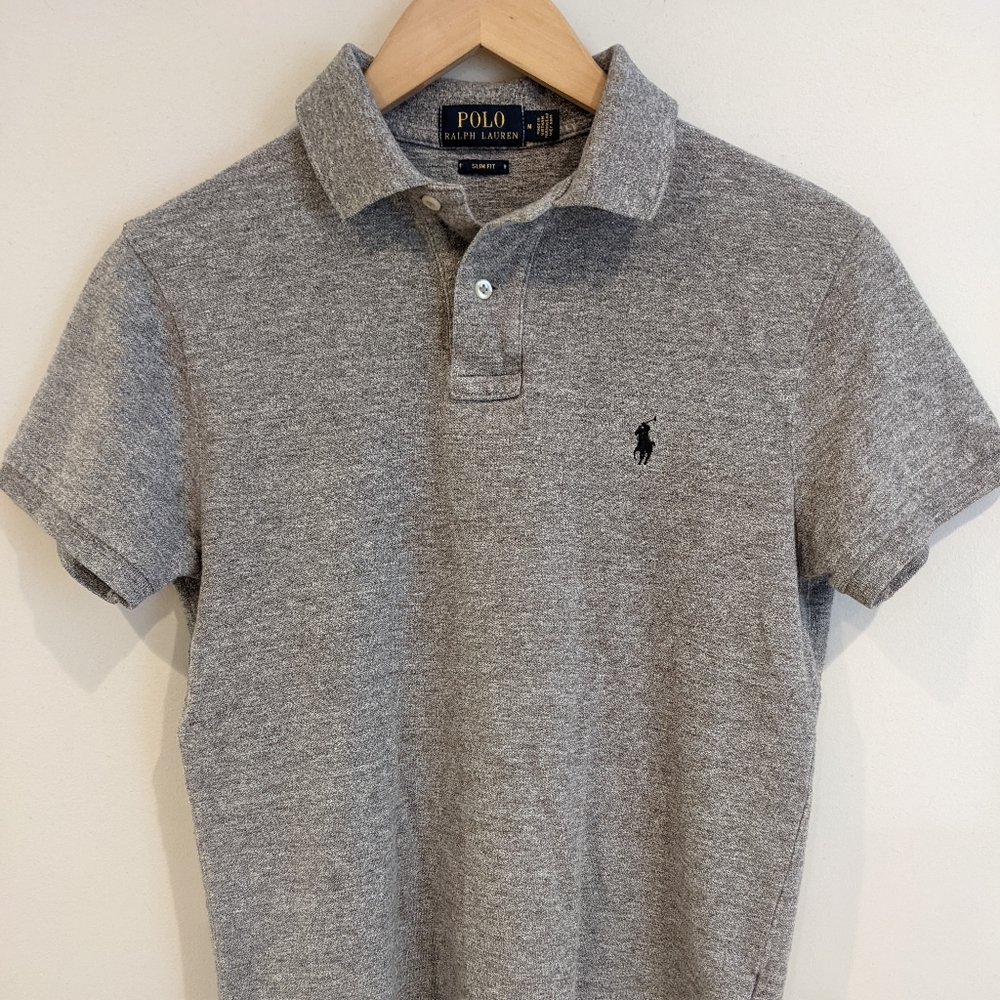 Gray Slim Fit Polo